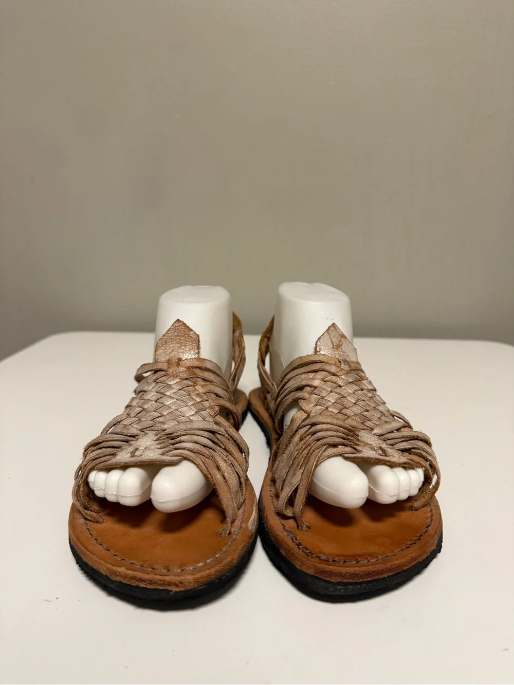 Bed|Stu Bed Stu Lauren Sandals Tan Leather Slip-On Square Toe Women’s US 8